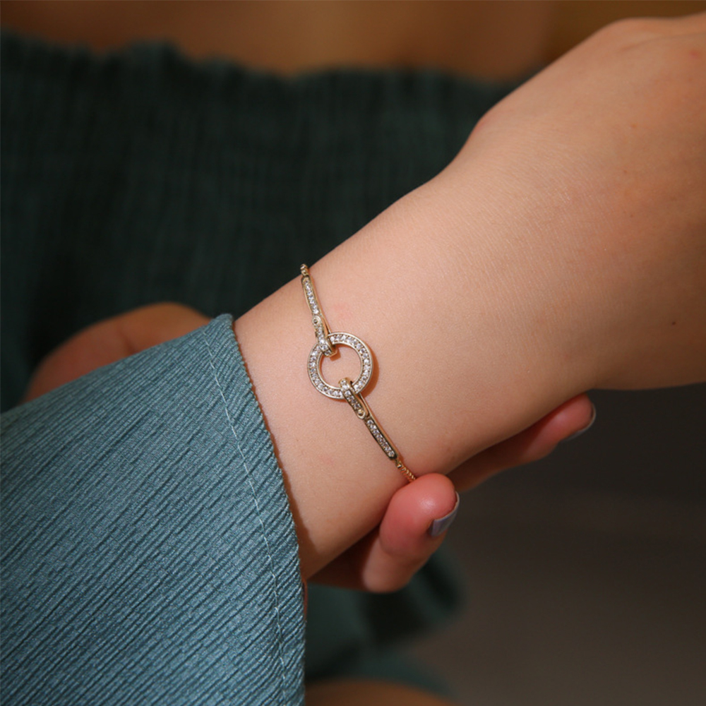 Vòng Tay Đính Đá Zircon Lấp Lánh Thời Trang Cho Nữ