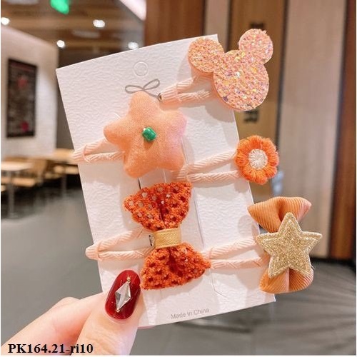 Kẹp tóc bé gái nhiều màu nhiều mẫu Hạ Băng Designs set 5 chiếc xinh xắn đáng yêu