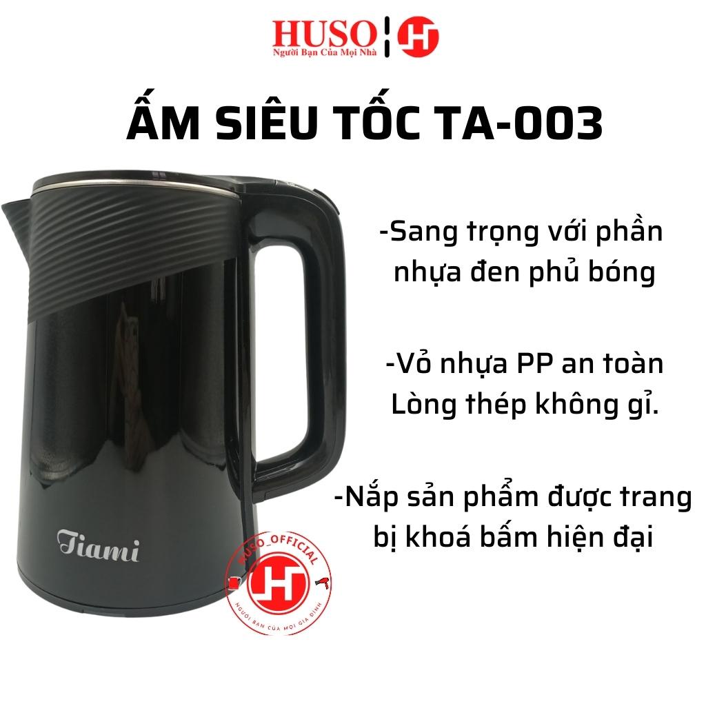 Ấm siêu tốc 2 lớp  Inox TA-003 (2.9L) - Ấm Đun Nước 1500W Đun Sôi Nhanh Vỏ nhựa PP an toàn. Lòng thép không gỉ.