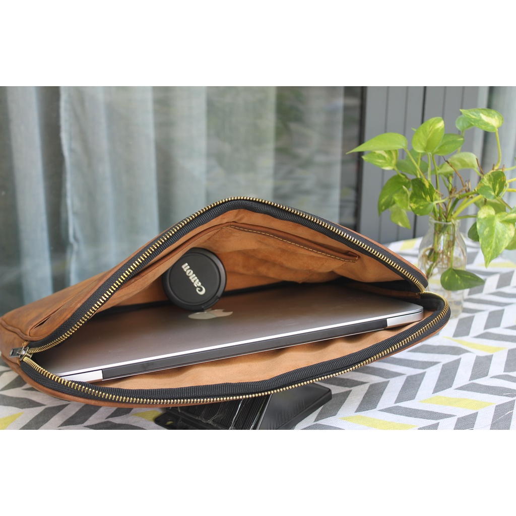 Túi da bò - túi chống sốc laptop - Da bò thật Buffalo Leather BF 111 - Thời Trang Nam
