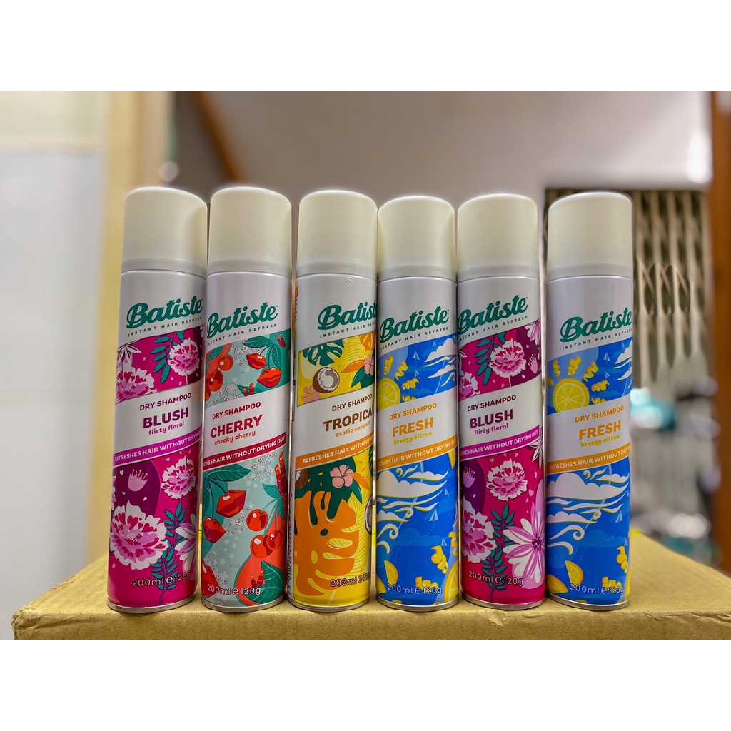 Dầu Gội Khô Batiste Dry Shampoo 200ml - Giúp Mái Tóc Bồng Bềnh, Mềm Mượt, Hết Ngứa