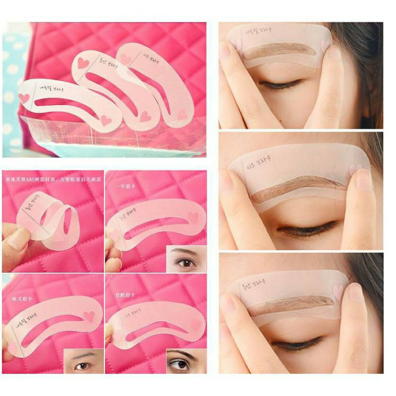 Combo 2 Bộ Khuôn Kẻ Chân Mày 3 Dáng Mini Brow Class Phong Cách Hàn Quốc