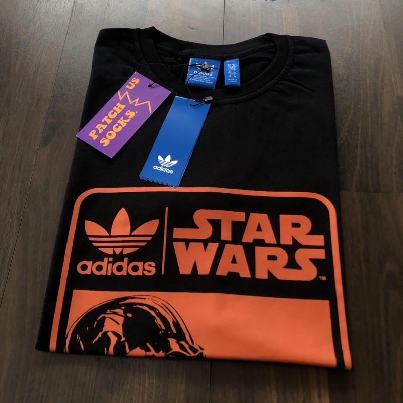 Áo Thun Adidas X STAR WARS - Màu Cam In FULLTAG Tỉ Lệ 1:1