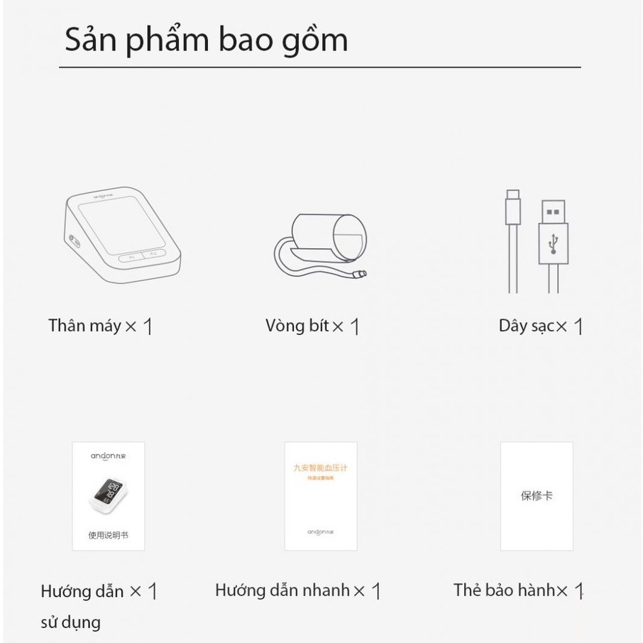 Máy Đo Huyết Áp Xiaomi Andon KD-5907 Chế Độ Đo Lường Kép Tích Hợp 2 Phím Cho 2 Người Tự Động Lưu Trên Mi Home