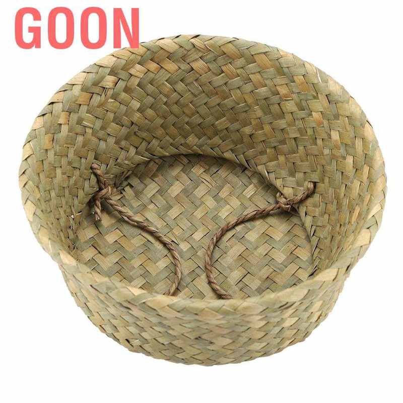 Goon Foldable Natural Seagrass Woven Clothes Storage Organizer Flower Pot Basket