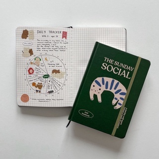 Sổ tay A5 CRABIT ghi chép chấm dot//kẻ ngang/ô vuông/trơn 130gsm chuyên bullet journal, vẽ - SUNDAY SOCIAL