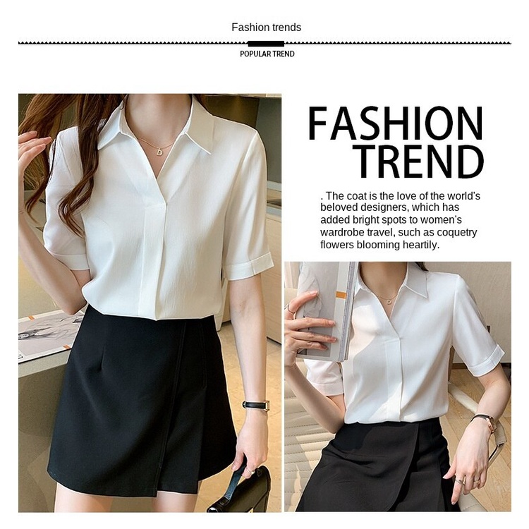 Áo Sơ Mi Tay Ngắn Cổ Vuông Màu Trắng Phong Cách Phương Tây Thời Trang Mùa Hè Mới Cho Nữ