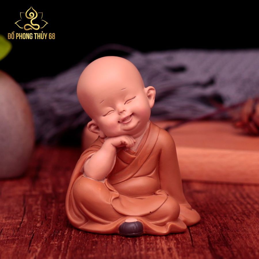 ☘️HOT☘️ Bộ 03 chú tiểu AN NHIÊN trang trí nhà cửa,ôtô - mẫu ngồi 7cm