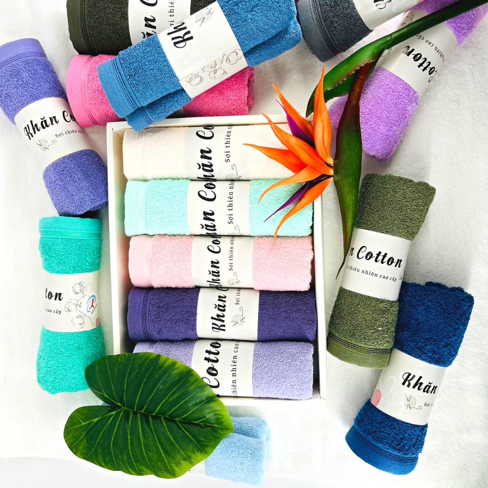 [COMBO 5 KHĂN MẶT] Khăn Mặt Cotton Cao Cấp Thiện Phú 34x80cm, Khăn Đa Năng Y457 Bông Sợi Thấm Nước TốT