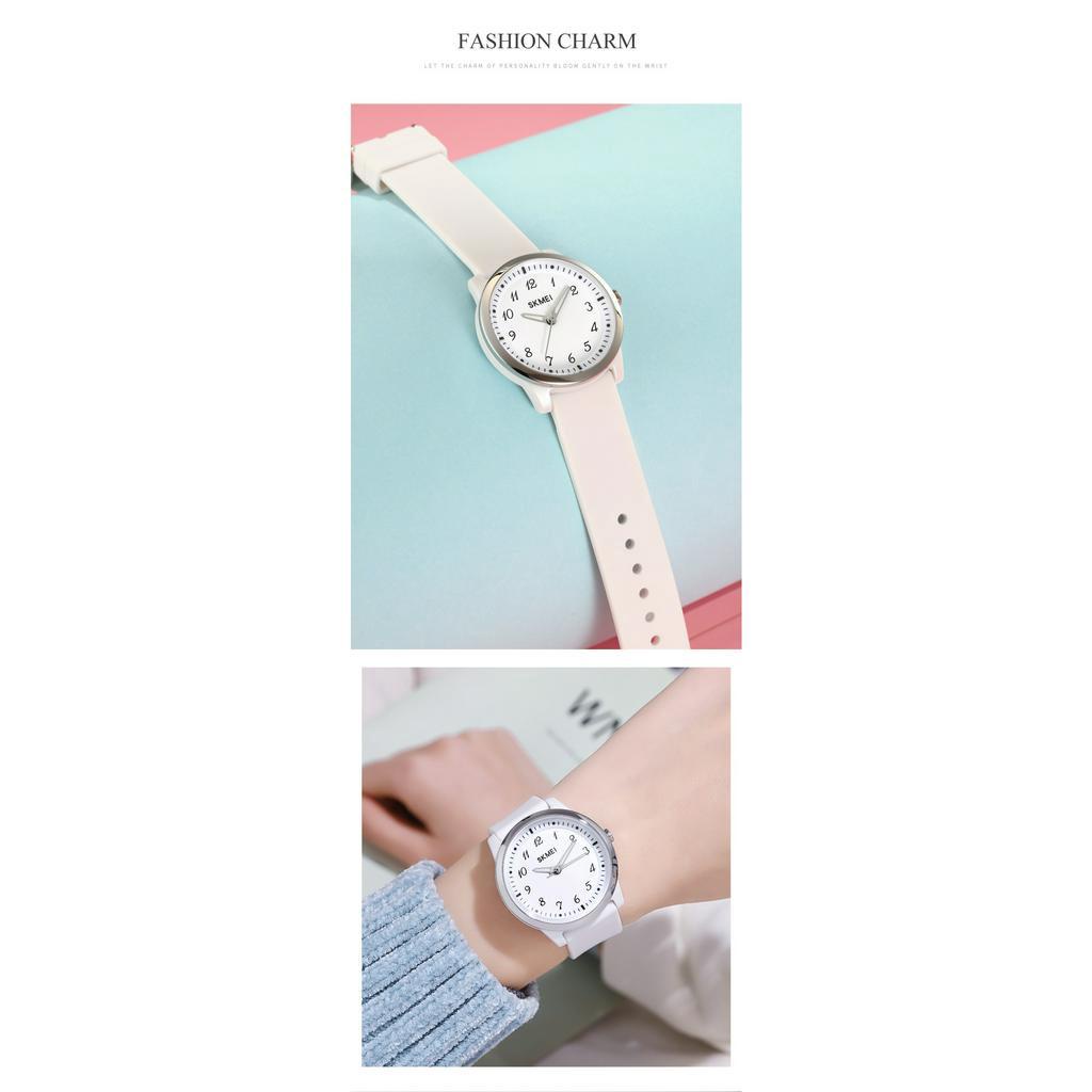 SKMEI Đồng Hồ Quartz Dây Da PU Chống Thấm Nước Thiết Kế Đơn Giản Sang Trọng Cho Nữ