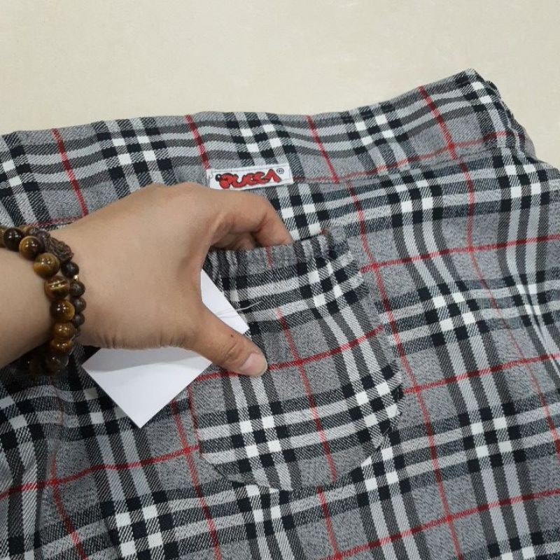 VÁY COTTON KẺ 1 LỚP CÓ CÚC BẤM CHỈNH EO LOẠI 1 CHỐNG NẮNG.