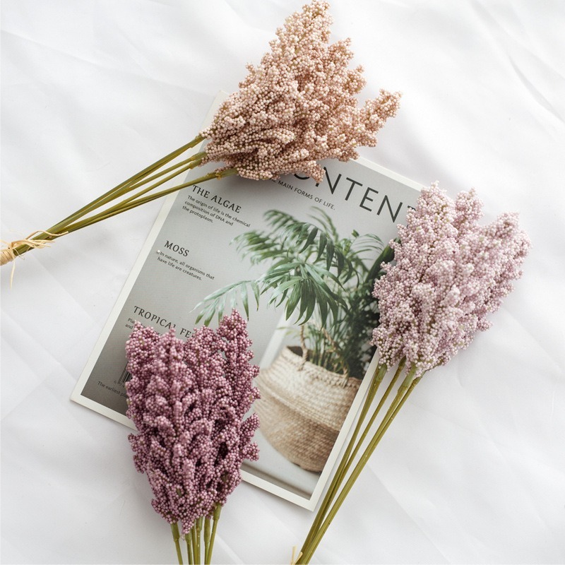 Hoa giả - Bó 6 bông hoa ngô nhân tạo decor trang trí nhà cửa, nhân tạo tai ngô đẹp mắt trang trí vườn hoa