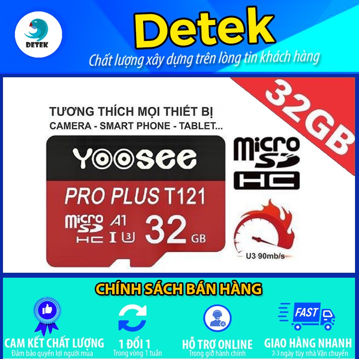 Thẻ nhớ 32GB Yoosee chuyên dụng - dùng cho điện thoại, camera, máy ảnh ... tốc độ cao - Bảo Hành 12 tháng