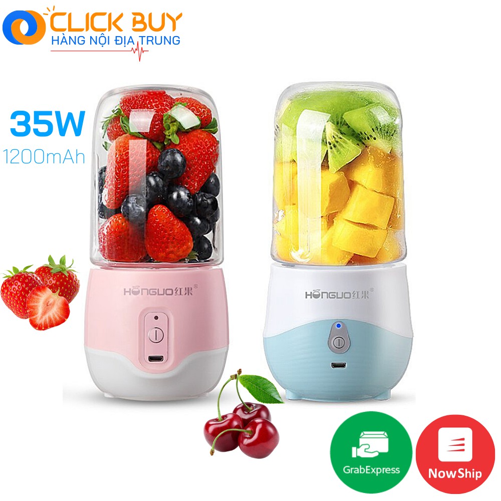 Máy Xay Cầm Tay Mini Sạc Pin 300ML HONGUO 35W - XAY ĐƯỢC CẢ ĐÁ