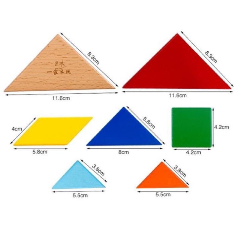 [SIÊU TRÍ TUỆ] Đồ Chơi Xếp Hình, Xếp Gạch Trí Tuệ Tangram Bằng Gỗ - BEOSMART- Nhỏ gọn, dày 1.2cm, nhiều màu