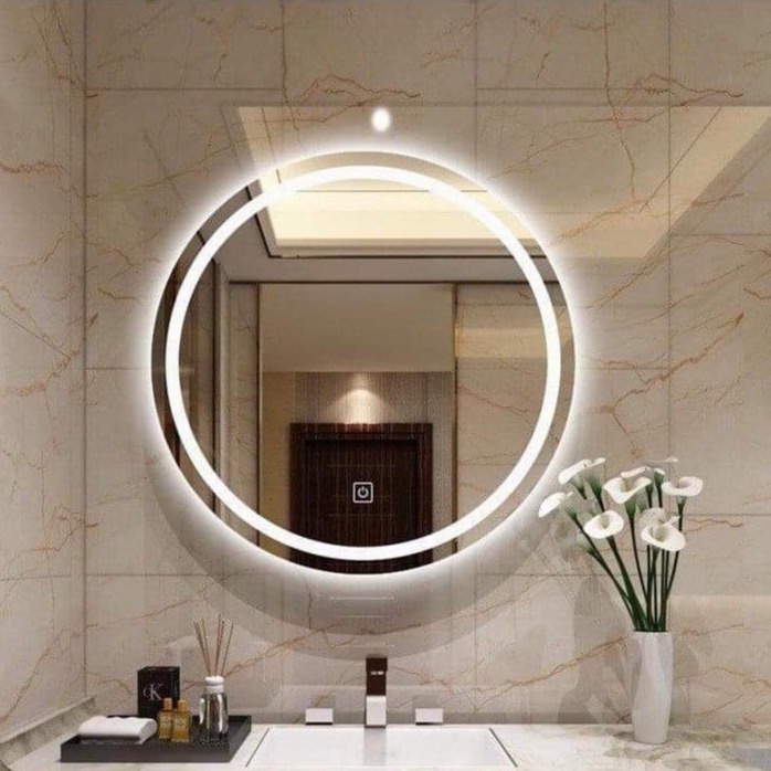Gương đèn led gương cảm ứng đèn led - Hình tròn 60cm,50cm,40cm phôi dày 5mm
