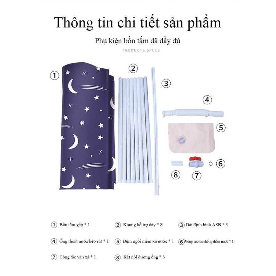 Bồn tắm và ngâm chân tăng độ dày có thể gập lại, người lớn và trẻ em đều có thể sử dụng - Home and Garden