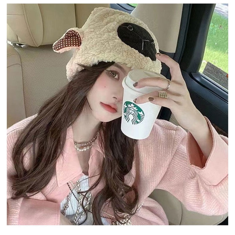Mũ Len Trùm Tai Giữ Ấm Mùa Đông Họa Tiết Hoạt Hình Phong Cách Hàn Quốc Cho Nữ