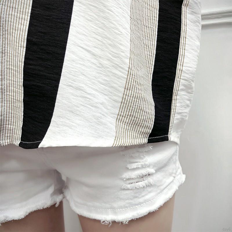 Áo kiểu tay lỡ họa tiết kẻ sọc cổ chữ V thời trang cho nữ | BigBuy360 - bigbuy360.vn