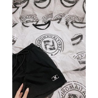 Set quần đen thêu + áo pull chữ