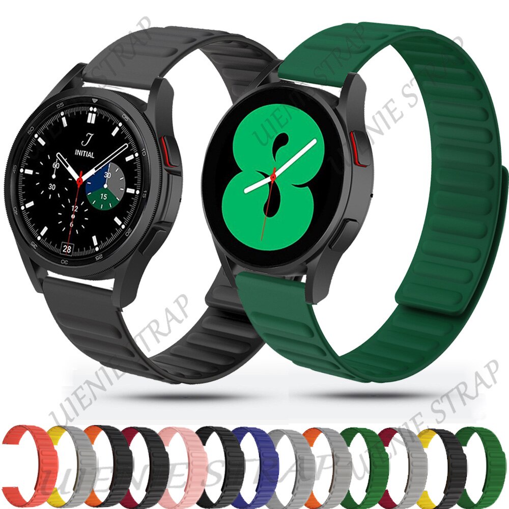 Dây Đeo Silicone Khóa Nam Châm Cho Đồng Hồ Thông Minh Samsung galaxy Watch 4 44mm 40mm 42mm 46mm 20/22 galaxy3