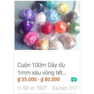 Cuộn 100m Dây dù 1mm xâu vòng tết vòng,