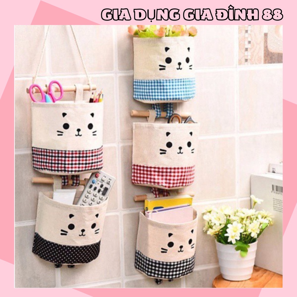 TÚI TREO TƯỜNG ĐỰNG ĐỒ HÌNH MÈO DỄ THƯƠNG 88098 GIA DỤNG GIA ĐÌNH