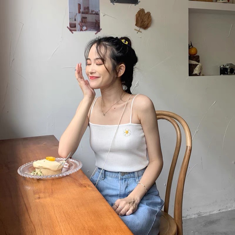 ÁO 2 DÂY HOA CÚC 🌼 ÁO Hai Dây Quây Len Tăm Zip Đen Trắng Rẻ 🌼 | BigBuy360 - bigbuy360.vn