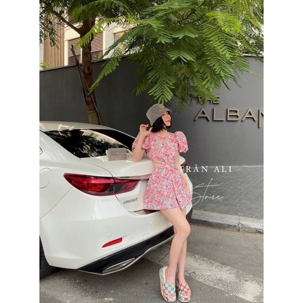 JUMPSUIT HOA SHORT KHOÉT EO