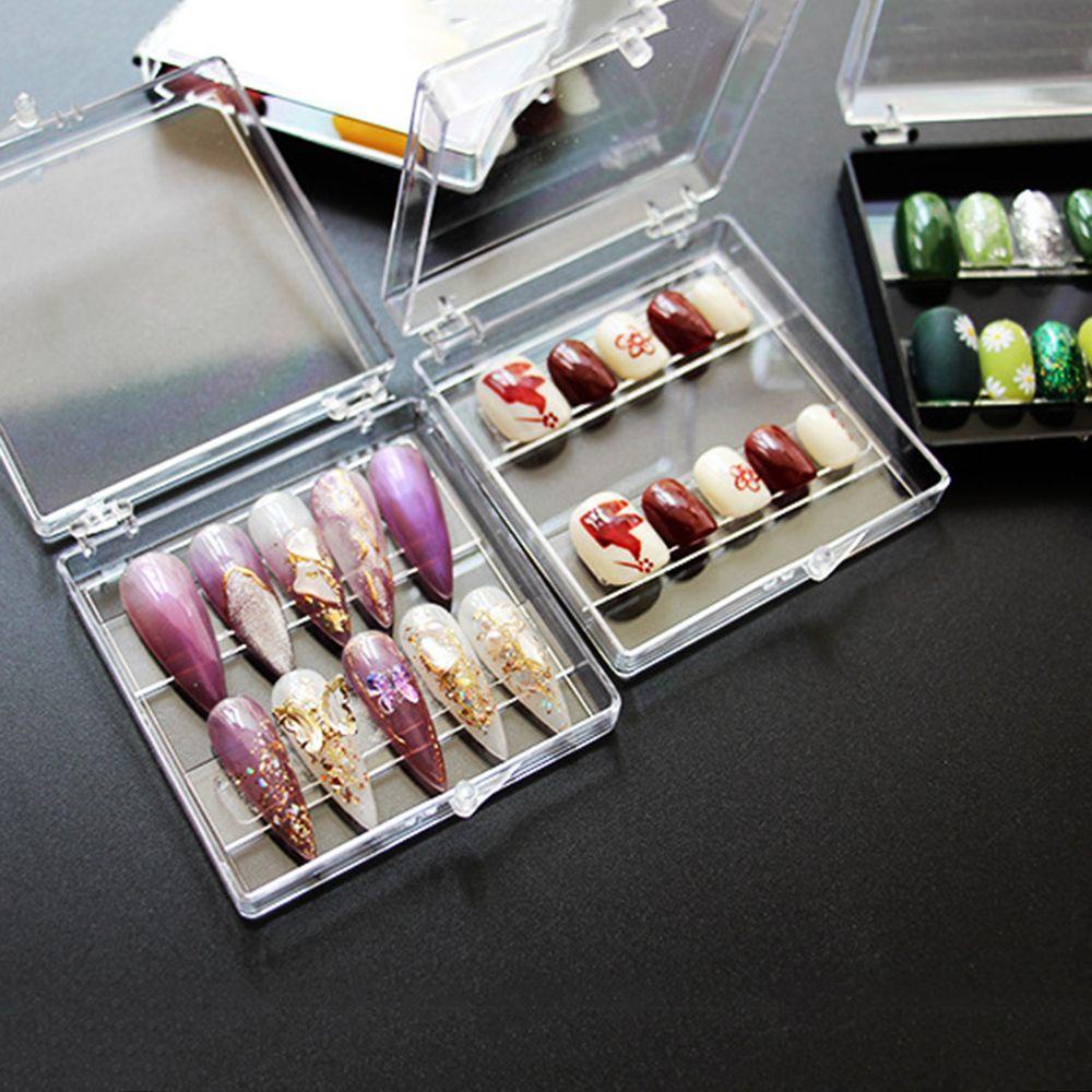 1 Hộp Quà Tặng Dụng Cụ Trang Trí Móng Tay Nắp Lật Trong Suốt