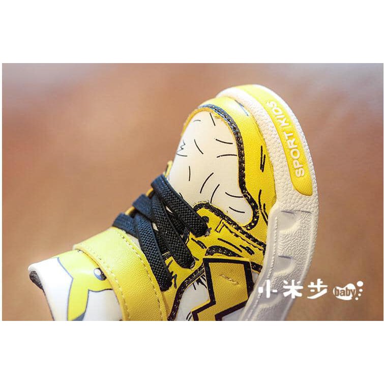 Giày thể thao cao cổ bé trai hoạt hình người nhện, pikachu