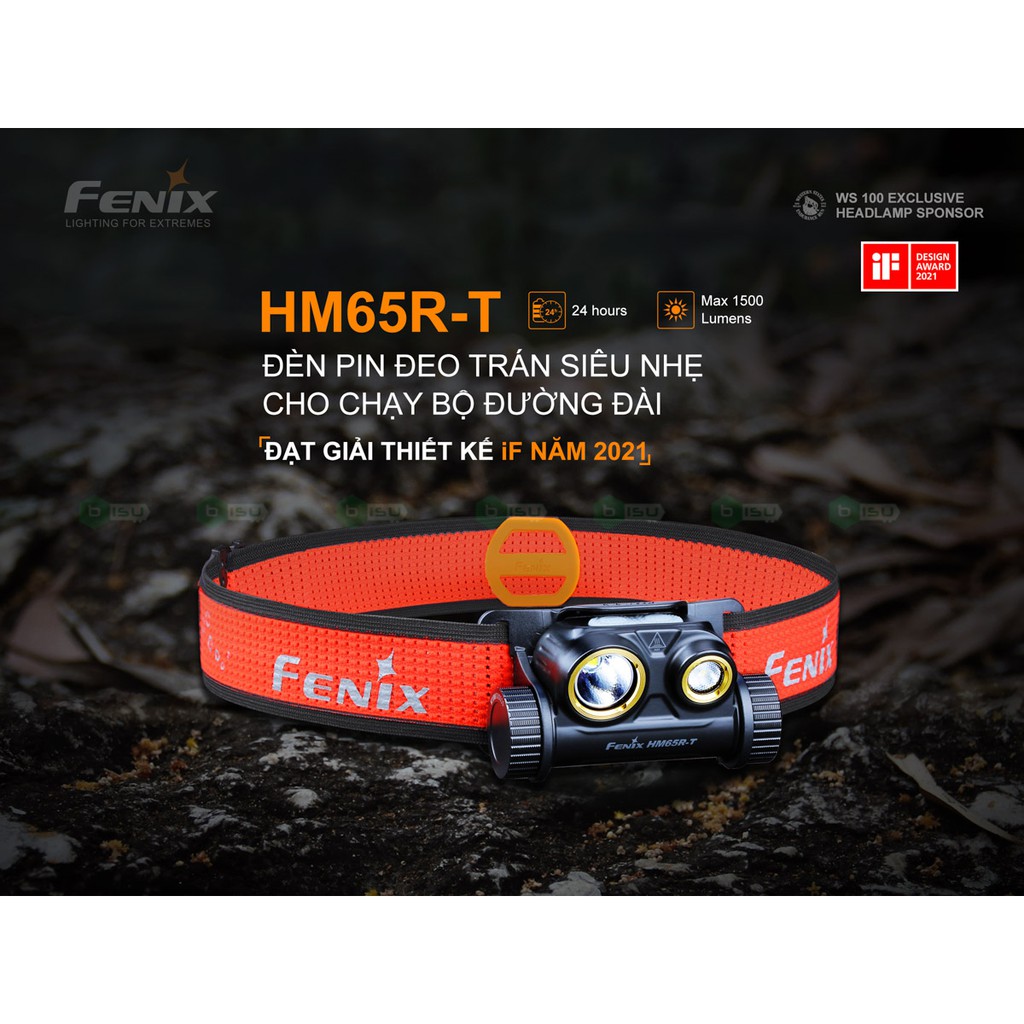 ĐẠI LÝ ĐỘC QUYỀN FENIX - Đèn pin Fenix - HM65R-T -1500 Lumens (SST40 & XP-G2 S3 LED headlamp-black)