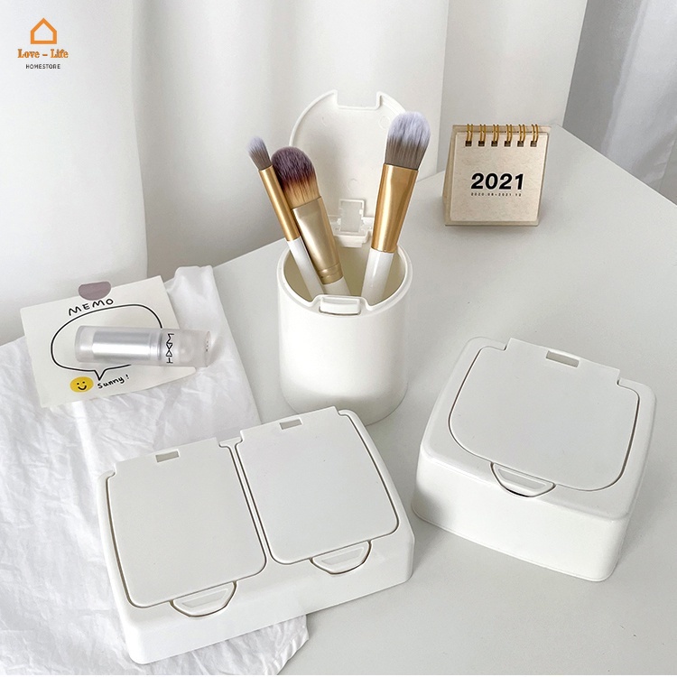 Hộp Nhựa Lật Mini Đựng Bông Tai/Trang Sức Tiện Dụng