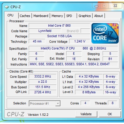 Cpu intel Core i3-550/i7-860