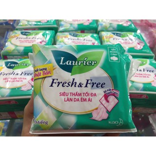 [CHE TÊN SẢN PHẨM]15.5k] COMBO 6 GÓI Băng vệ sinh Laurier Fresh & Free Ban Ngày Siêu Mỏng Cánh 8 Miếng