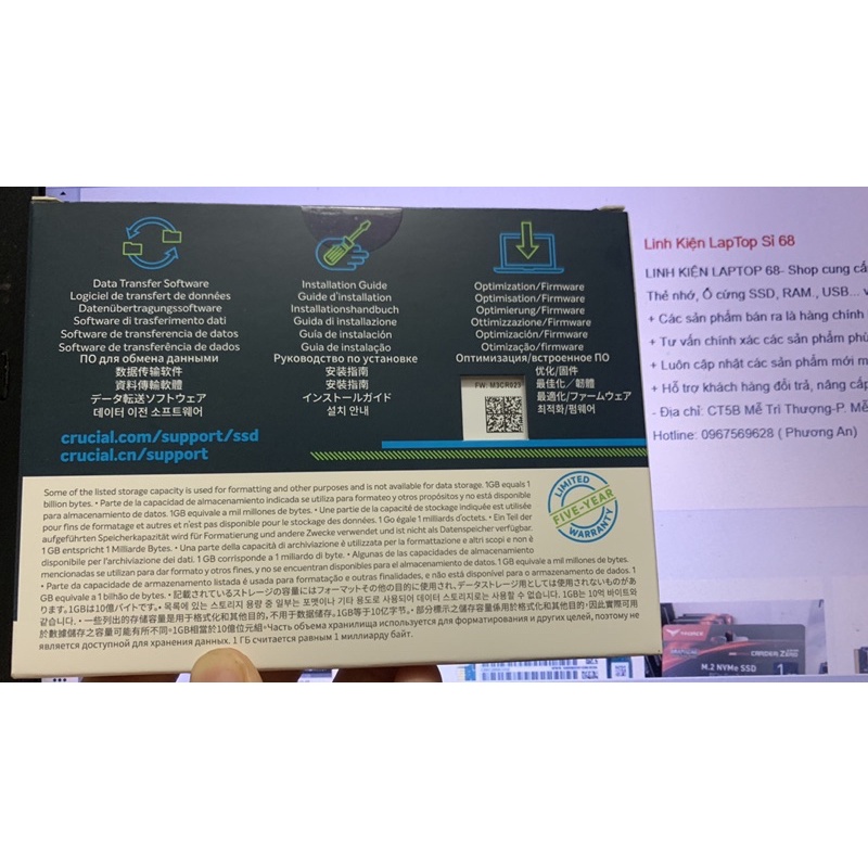 Ổ cứng SSD Crucial MX500 - 500GB/  1TB