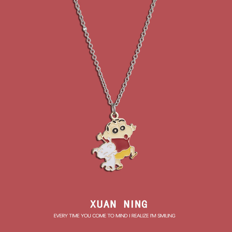 Crayon Shin-Chan Necklace Cartoon Cute Pendants Hipster Female Korean Pendant Students SimpleinsPendant Joker Lovers Ornament