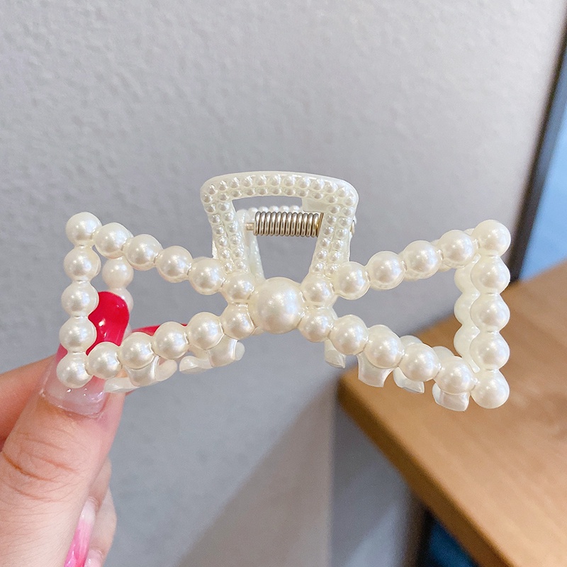 Kẹp bấu tóc nhiều kiểu dáng đính ngọc trai nhân tạo xinh xắn phong cách Hàn Quốc 8cm