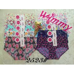 Quần lót cotton ép ko đường may có hoa văn