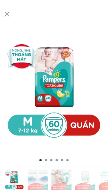 Khuyến mãi Bỉm quần Pamper M60/L54/XL48/M40