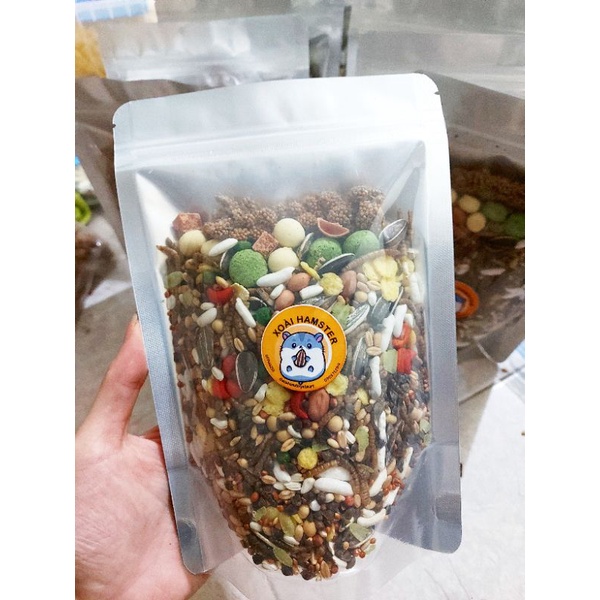 Hỗn hợp thức ăn cho hamster dinh dưỡng hàng luôn mới,thành phần hạt siêu mập mượt lông k độn hạt rẻ hạt tạp freeship tt