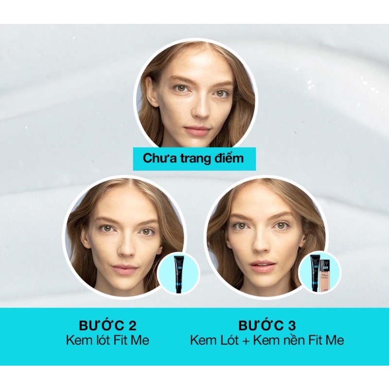 Kem Lót Kiềm Dầu, Lâu Trôi, Ngăn Xuống Tông Maybelline Fit Me Matte MINISIZE