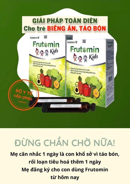 FRUTOMIN KIDS- Giải pháp toàn diện cho trẻ táo bón, biếng ăn