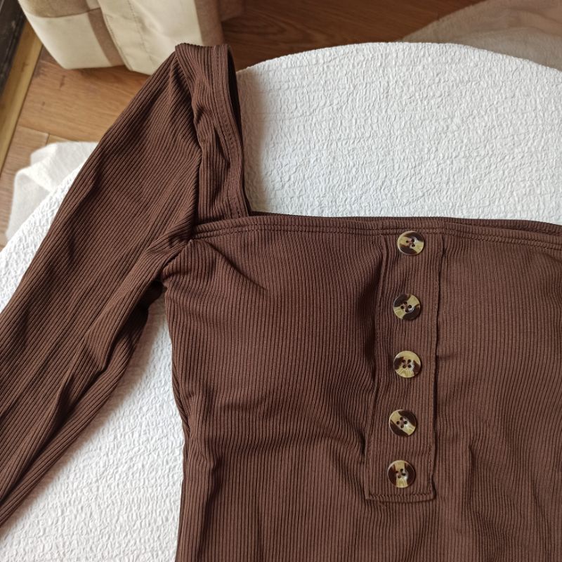 Bikini đi biển, đồ bơi nữ dài tay 1 mảnh liền thân khoét eo tôn dáng phối cúc Nemo Bikini - B19