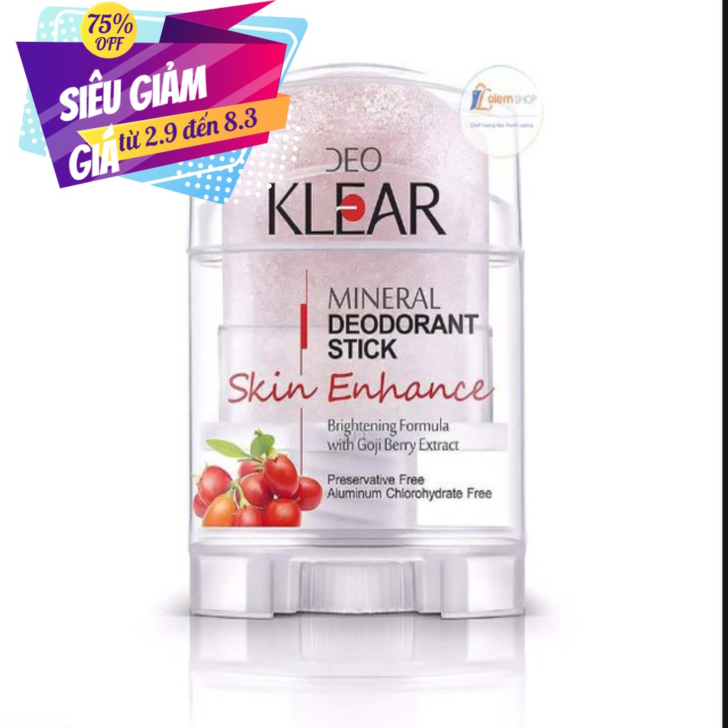 LĂN KHỬ MÙI ĐÁ KHOÁNG KLEAR Thái Lan (Sẵn đủ mùi )