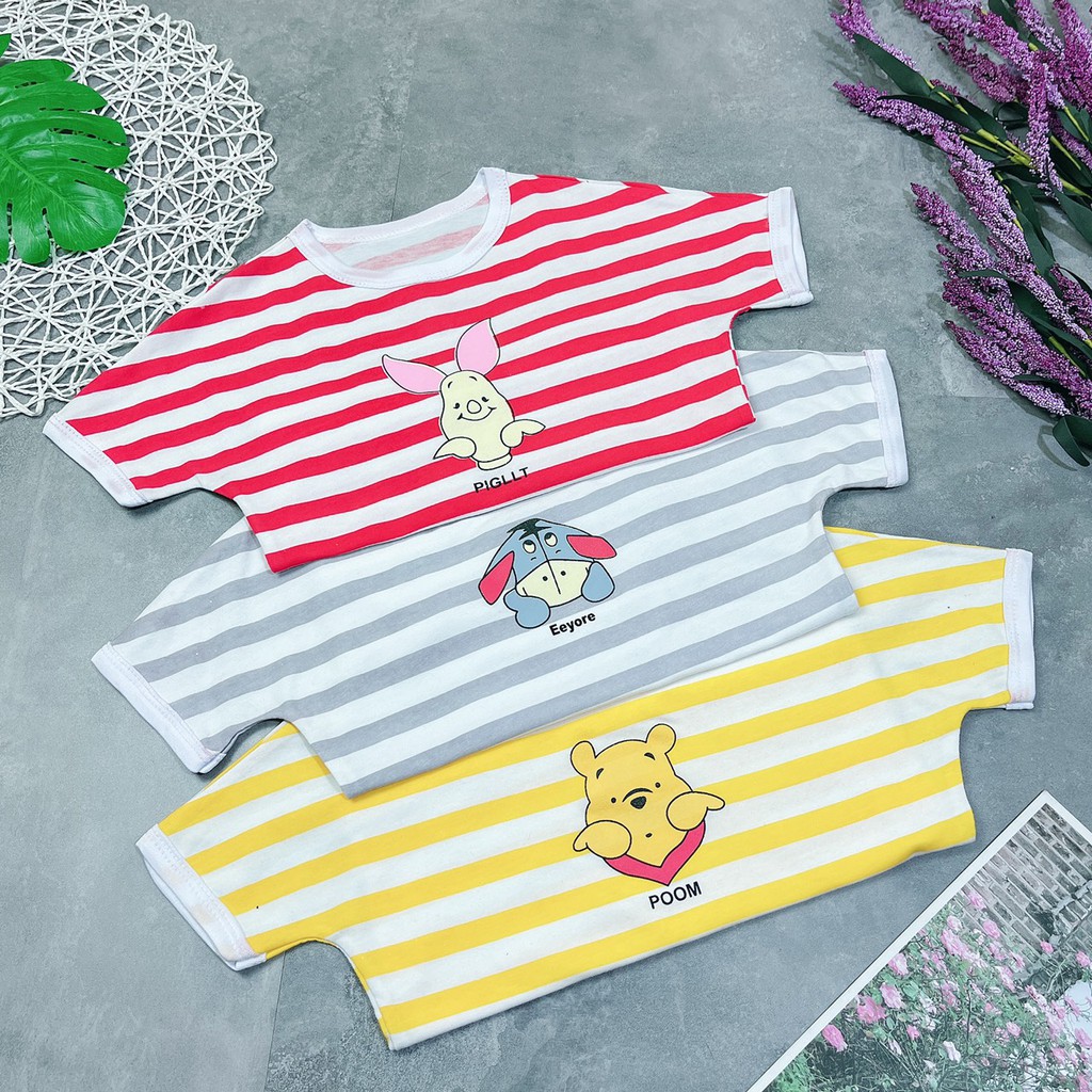 Bộ cotton kẻ cho bé gái 8-18kg