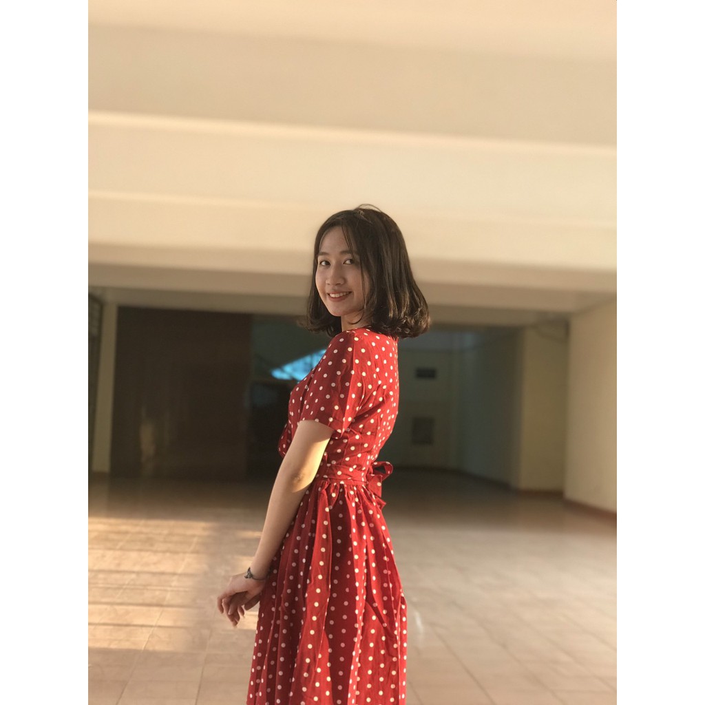 Váy dáng xoè hoạ tiết chấm bi, thời trang đi chơi vào mùa hè [M&C Clothing] - Thời trang nữ. | BigBuy360 - bigbuy360.vn