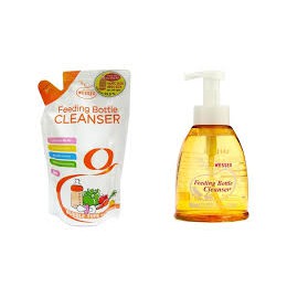 Combo nước rửa bình sữa WESSER (1 chai + 1 bịch)
