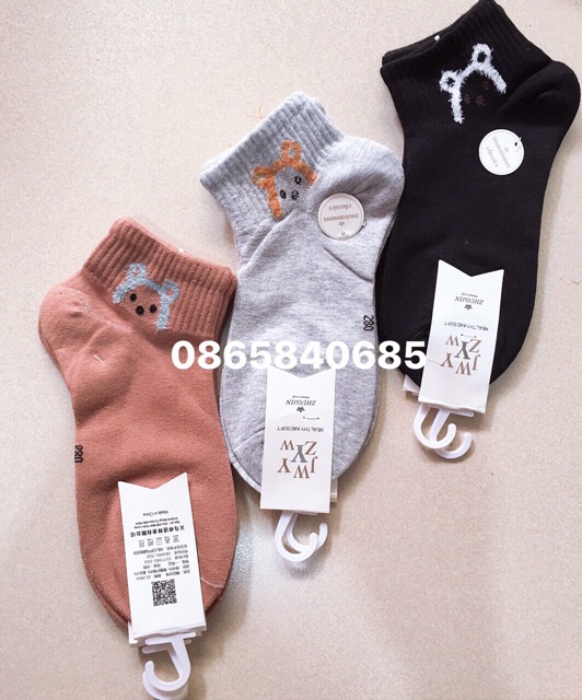 Sét 5 đôi tất cổ ngắn cottong dày dặn