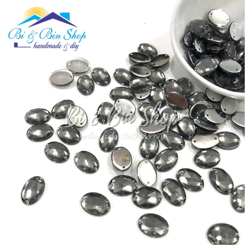 144 Viên Đá Kết Oval 8x12mm Đính Kết Trang Phục Thời Trang, Làm Phụ Kiện Handmade